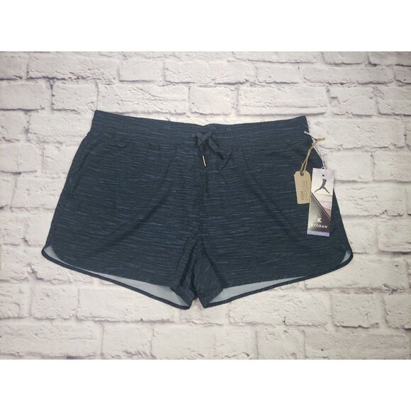 Kyodan Active Womens Size XL Dark Heathered Blue Elastic Drawstring Waist Shorts - Picture 1 of 5